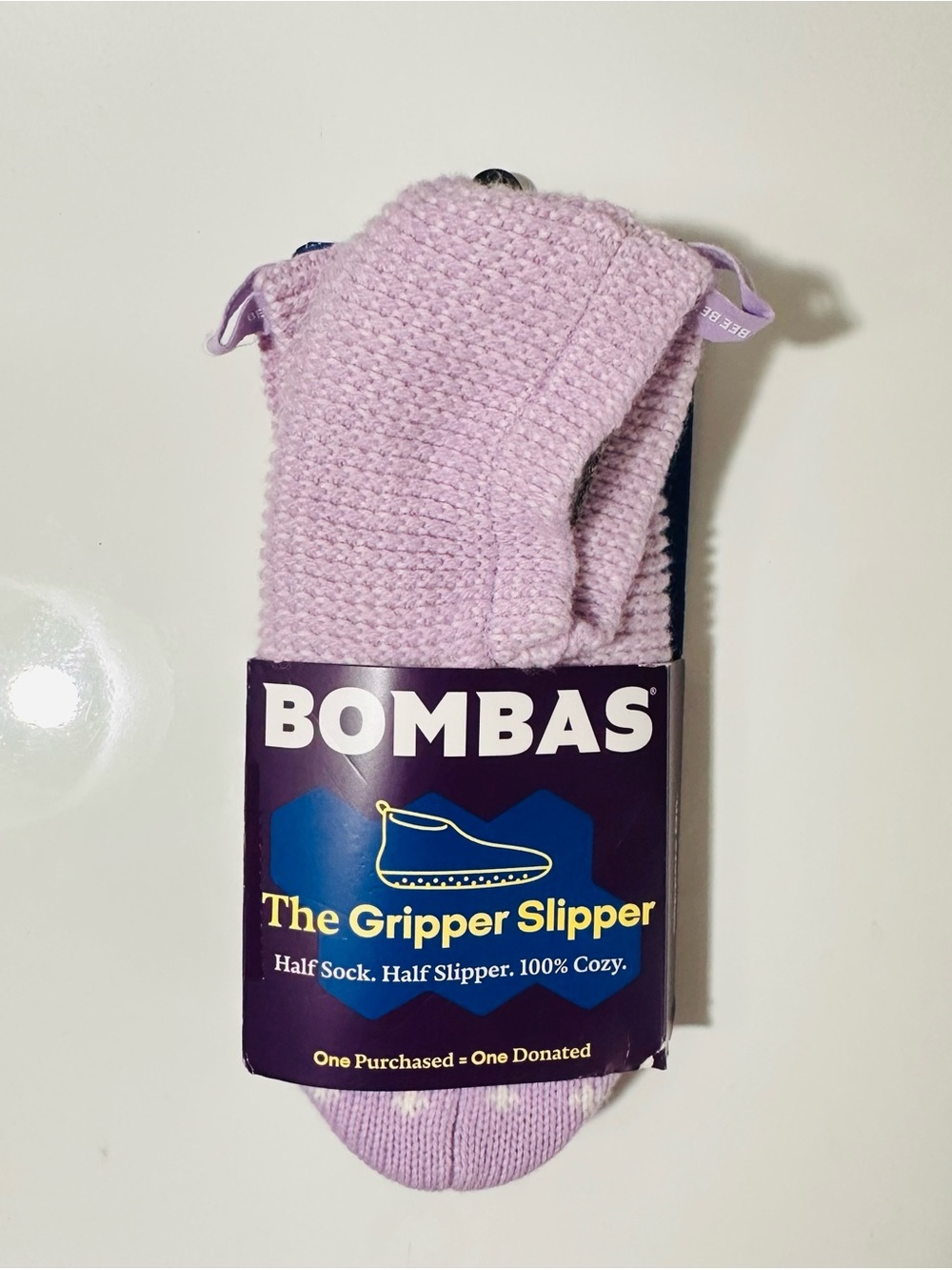 Bombas Gripper Slipper Sock - Light Lavender